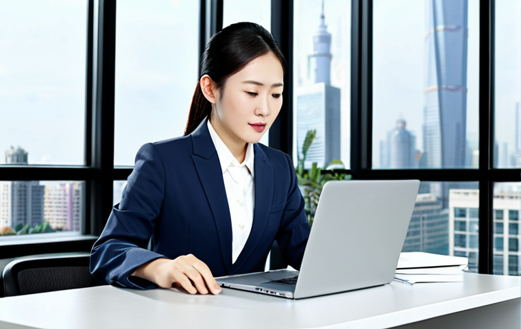 아랍어권에서 인기 있는 직업 - Modern Office Scene**

"A professional Chinese businesswoman, fully clothed in a modest business sui...